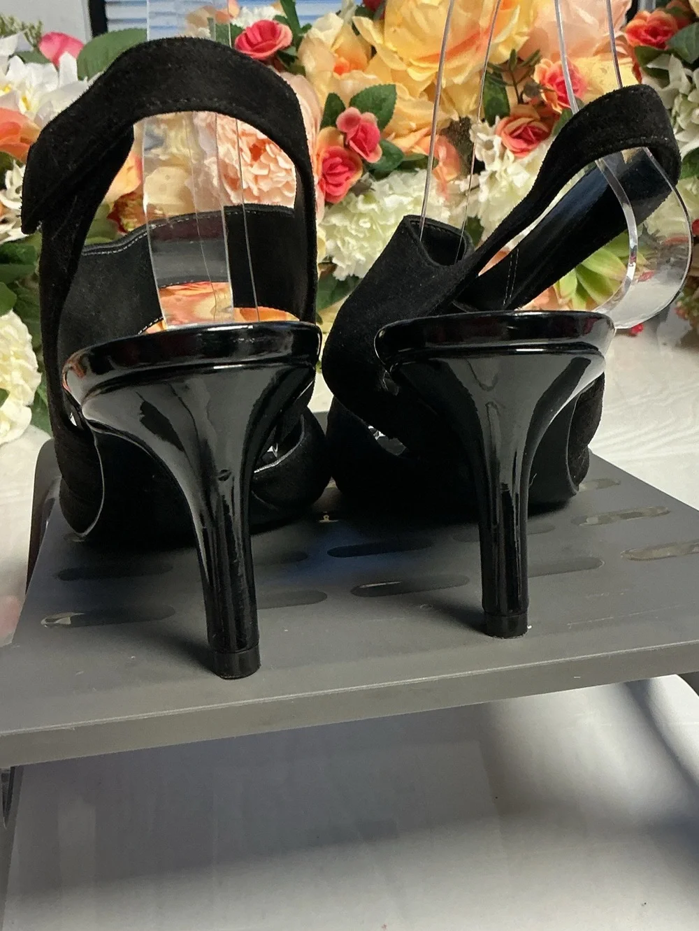 LifeStride Soft System Flex Black Slingback Pumps Women’s 9M Comfort Dress Heels